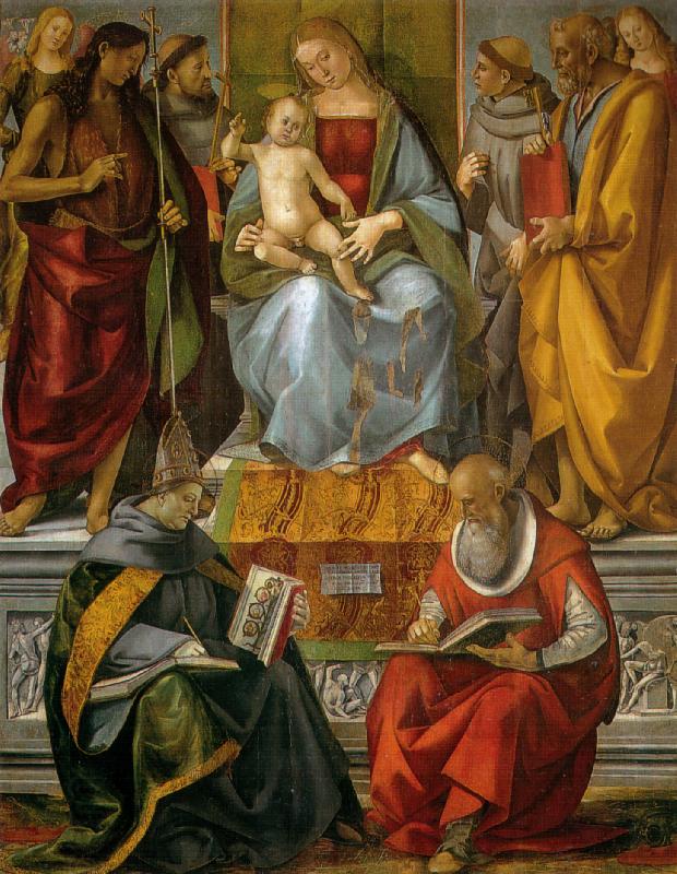 Luca Signorelli Virgin Enthroned with Saints China oil painting art